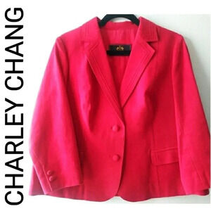 CHARLEY CHANG 2 BUTTON BLAZER - RED